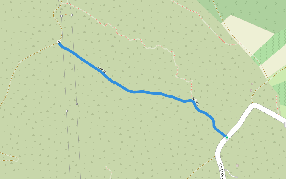 Arioch walking route map in Murviel-lès-Montpellier
