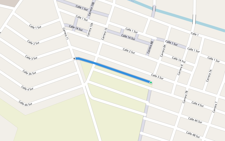 Calle 4 Sur walking route map in El Cerrito