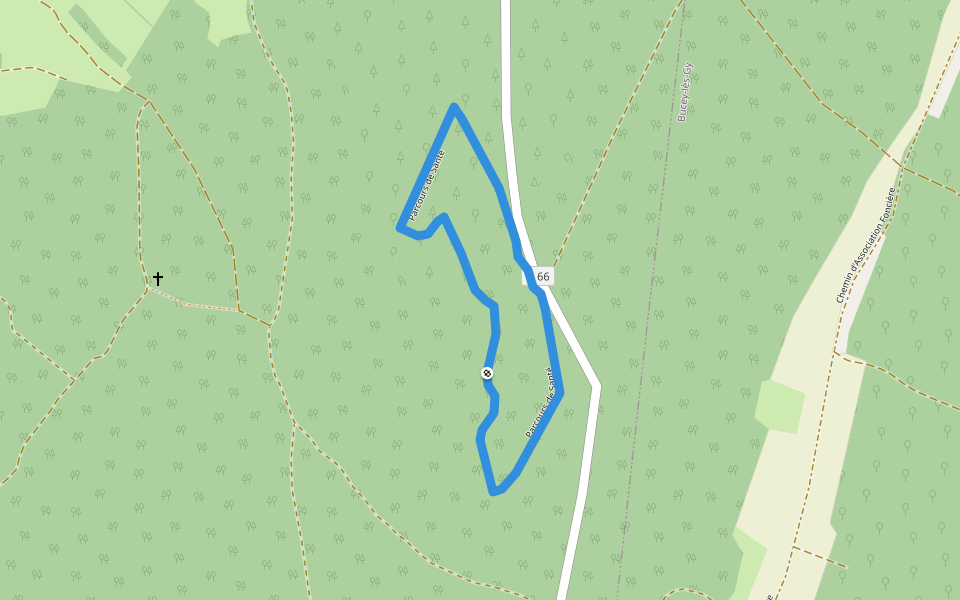 Parcours de Santé walking route map in Gy