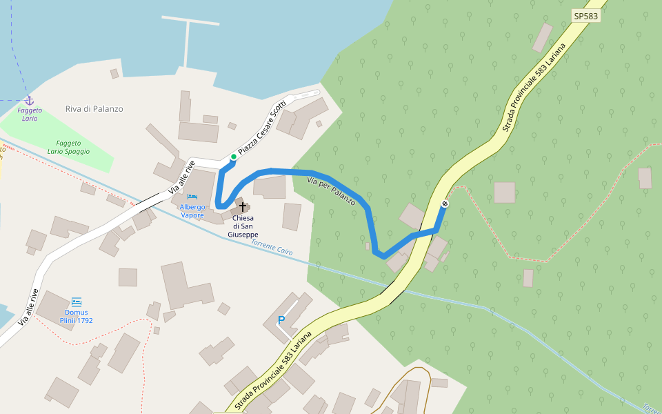 Via per Palanzo walking route map in Riva