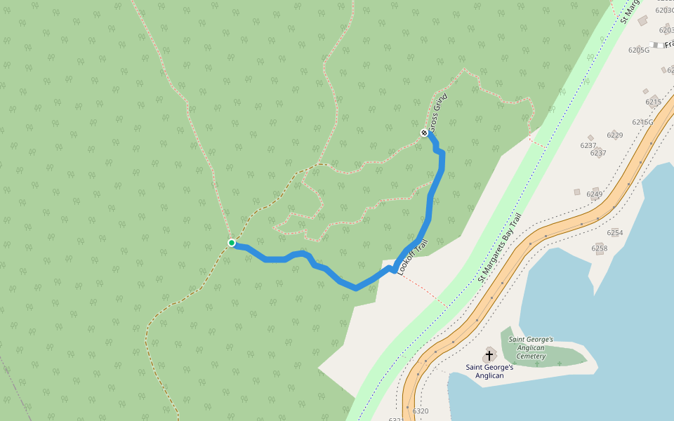 Lookoff Trail walking route map in Head Of Saint Margarets Bay