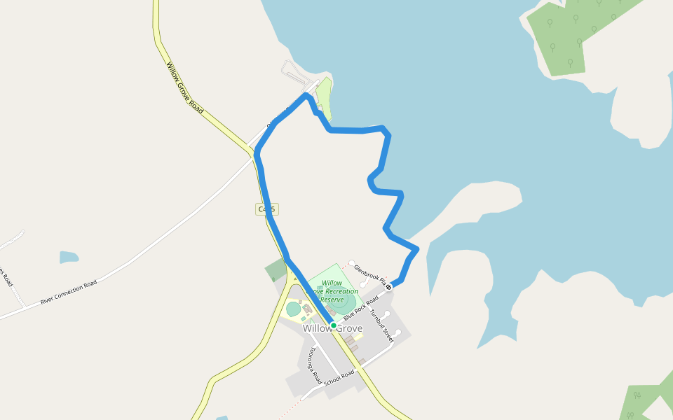 Walking Track walking route map in Willow Grove