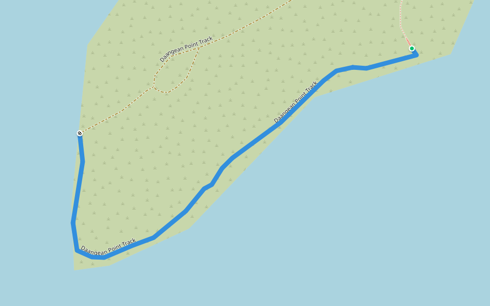 Daangean Point Track walking route map in Tuerong