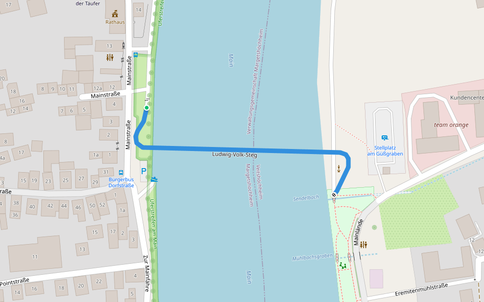 Ludwig-Volk-Steg walking route map in Margetshöchheim