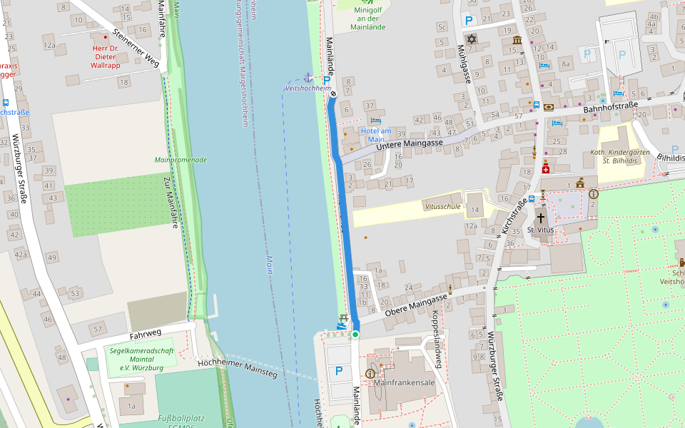 Mainlände walking route map in Veitshöchheim