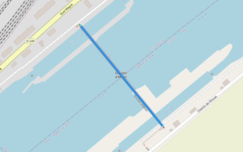 Ecluses d'Ablon walking route map in Ablon-sur-Seine