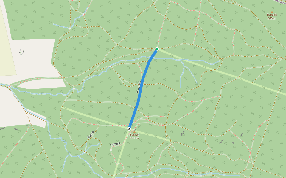 Przecinka walking route map in Witostowice