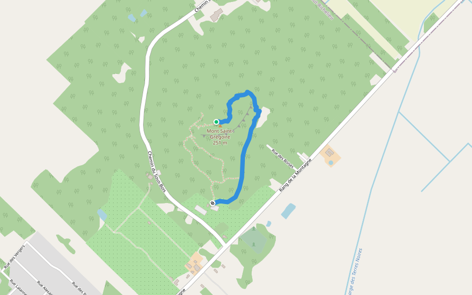 La Carrière walking route map in Mont-Saint-Grégoire