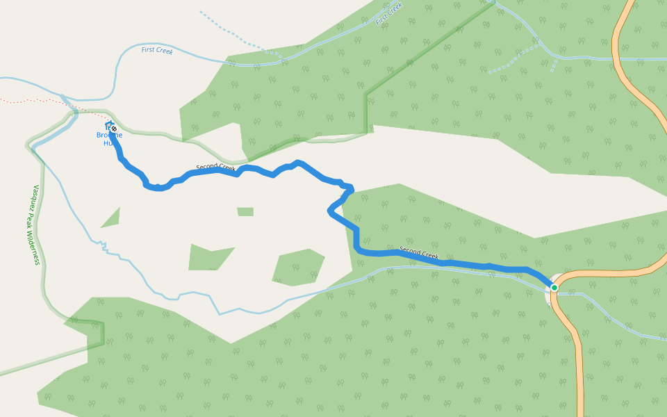 Second Creek walking route map in Winter Park
