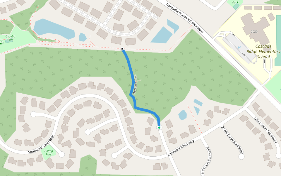 Natalie's Trail walking route map in Sammamish