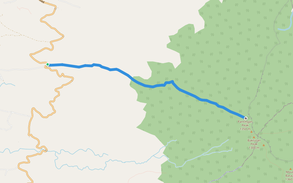 Pantingan Trail walking route map in Bagac