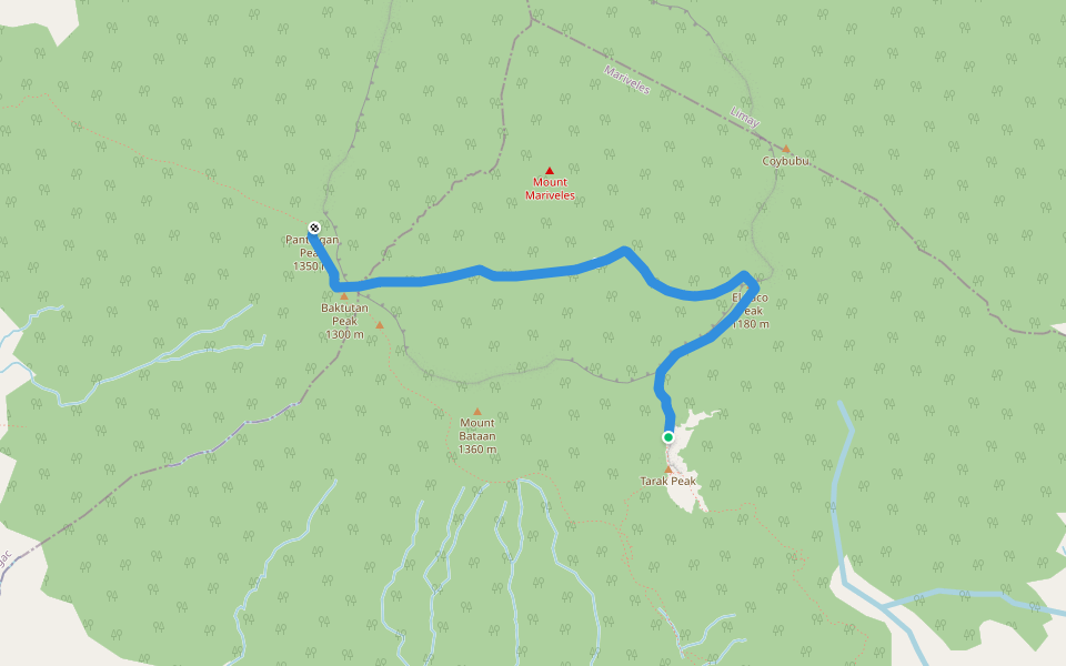 Tarak - Pantingan Traverse walking route map in Mariveles