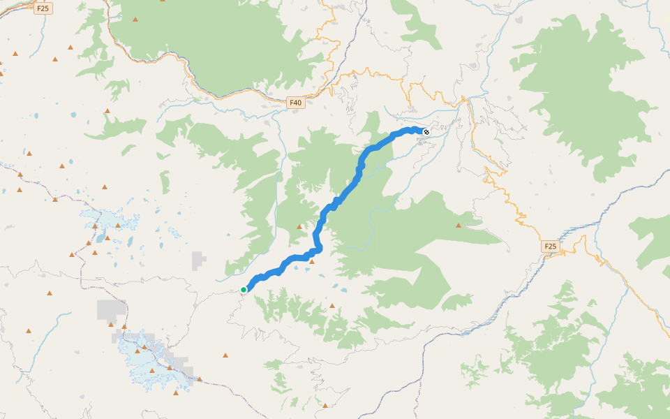 Camino Precolombino Yunca Cruz walking route map in Chuñawi