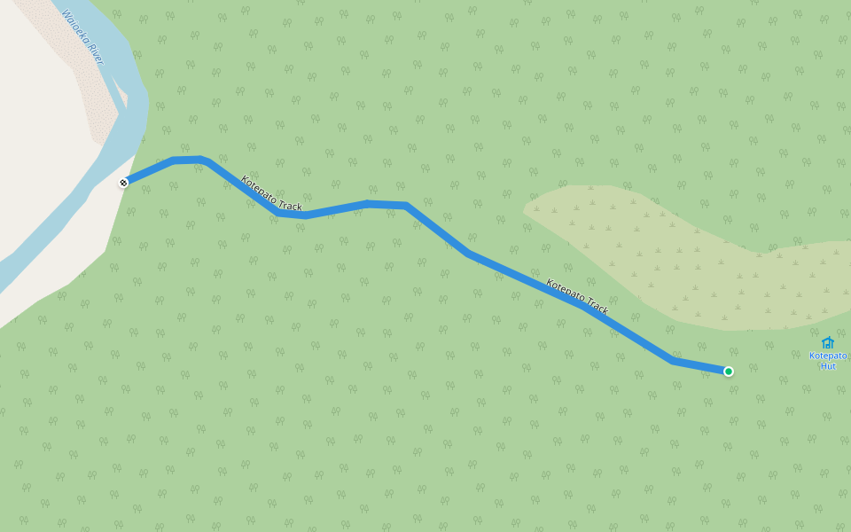 Kotepato Track walking route map in Waioeka