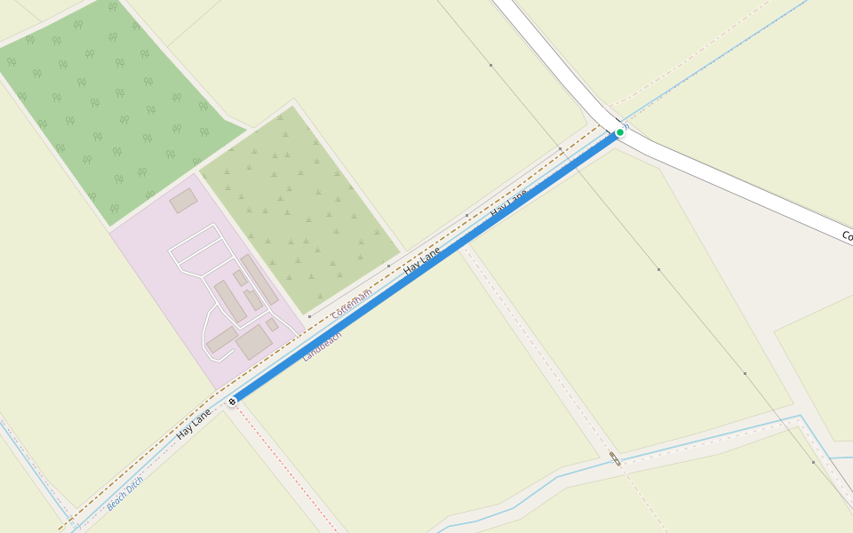 Hay Lane walking route map in Cottenham