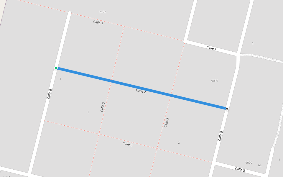 Calle 2 walking route map in Colonia Rossell y Rius