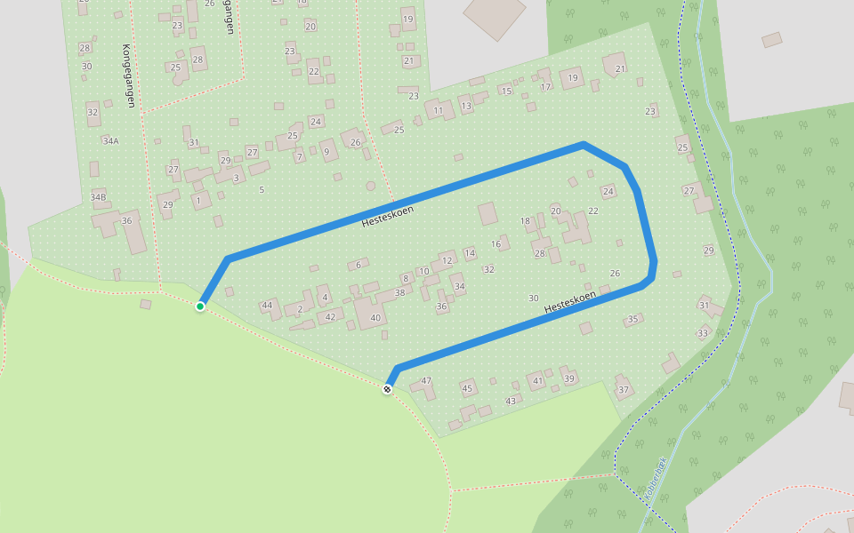Hesteskoen walking route map in Svendborg
