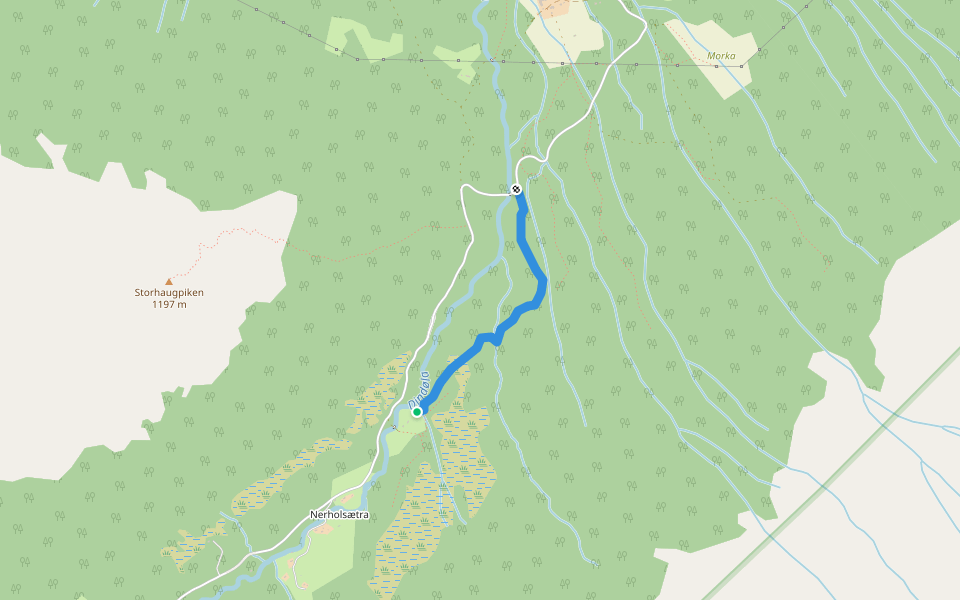 Blokkhusstien walking route map in Lønset