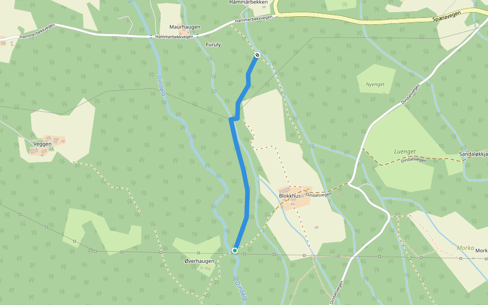 Brenneslestien walking route map in Lønset