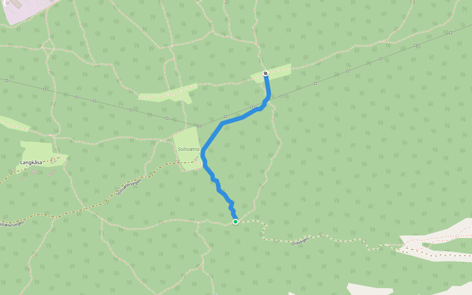 Sentrumsstien walking route map in Oppdal