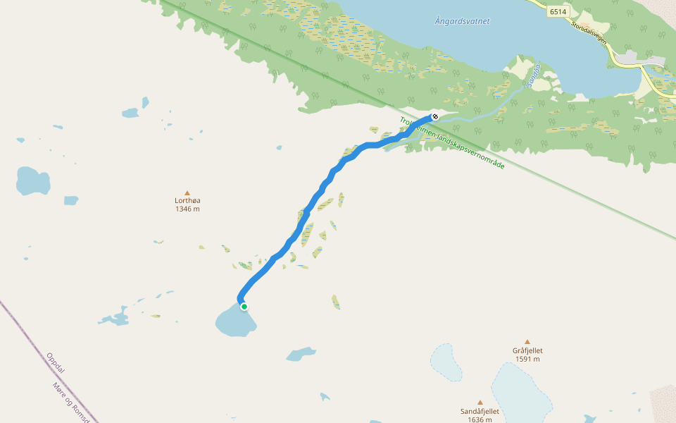 Sandåstien walking route map in Storli