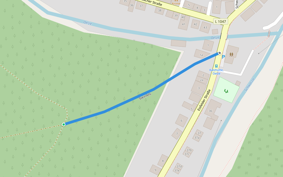 Steinfels walking route map in Katzhütte