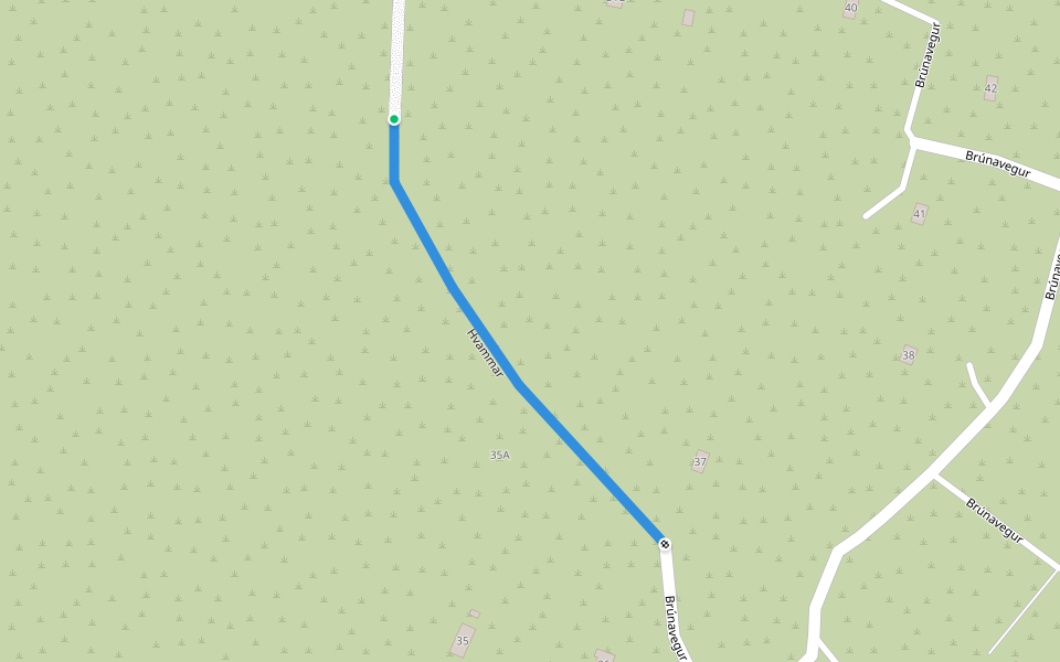 Hvammar walking route map in Selfoss