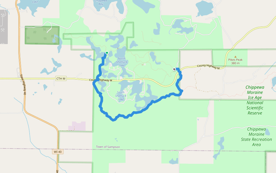 Circle Loop Trail walking route map in New Auburn