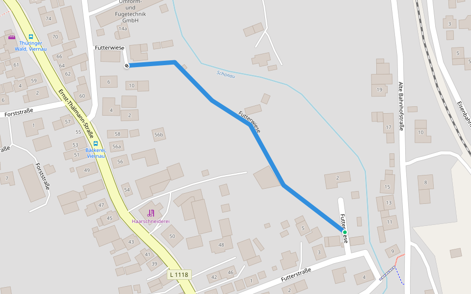 Futterwiese walking route map in Viernau