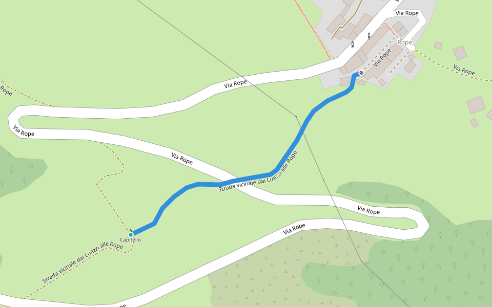 Strada vicinale dai Luezzi alle Rope walking route map in Campodalbero