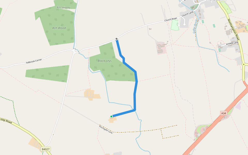 PFP 134/13 walking route map in Bletchingdon