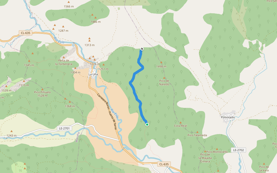 sendero walking route map in Acebedo