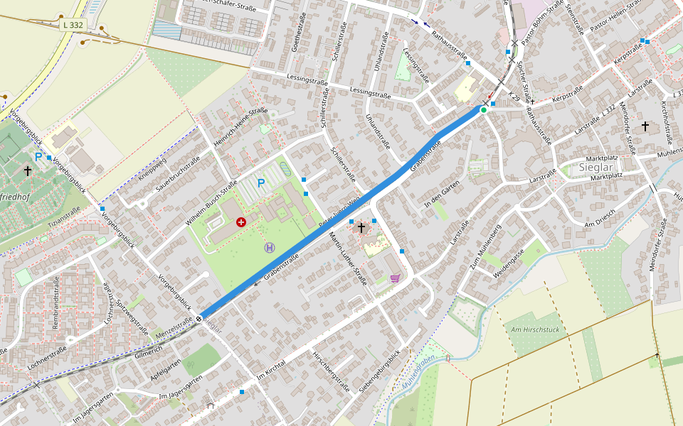 Peter-Ivern-Weg walking route map in Troisdorf