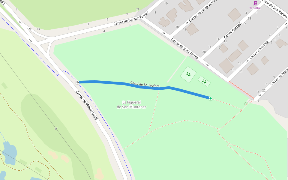 Camí de Sa Teulera walking route map in Sa Vileta-Son Rapinya