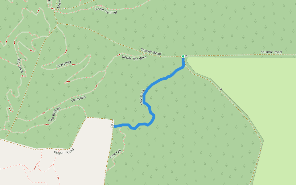 Mud Duck walking route map in Oaks Estate