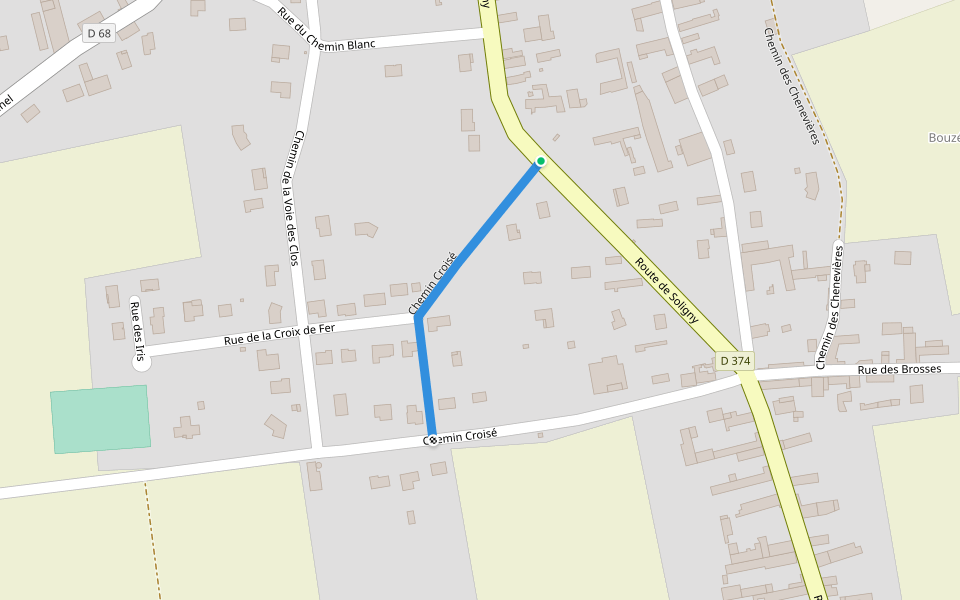 Chemin Croisé walking route map in Fontaine-Mâcon