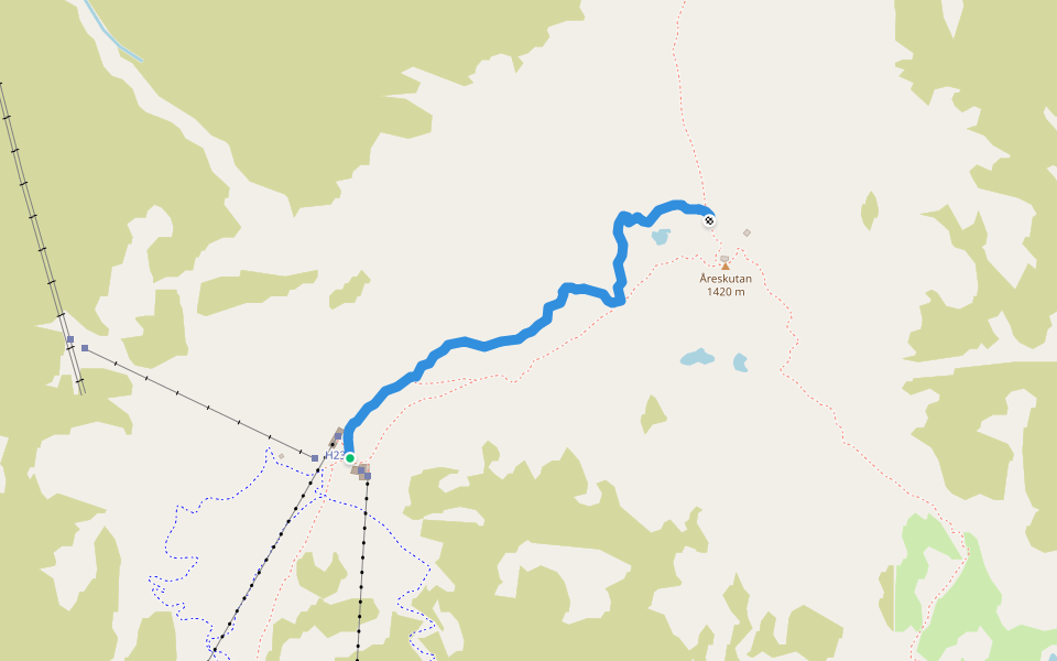 Enkla stigen walking route map in Åre