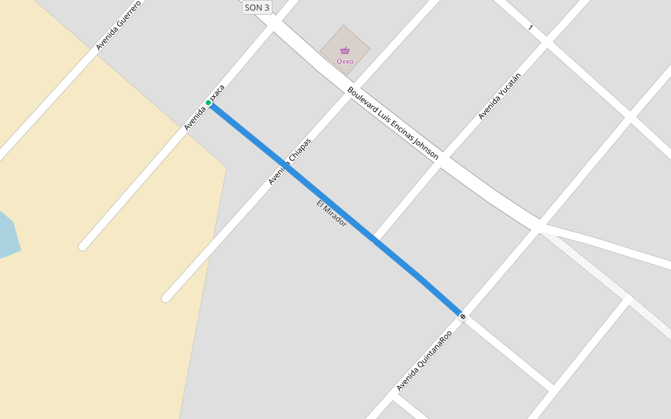 El Mirador walking route map in Golfo de Santa Clara