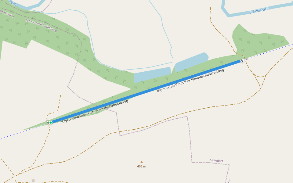 Bayerisch-böhmischer Freundschaftsradweg walking route map in Schwarzach bei Nabburg