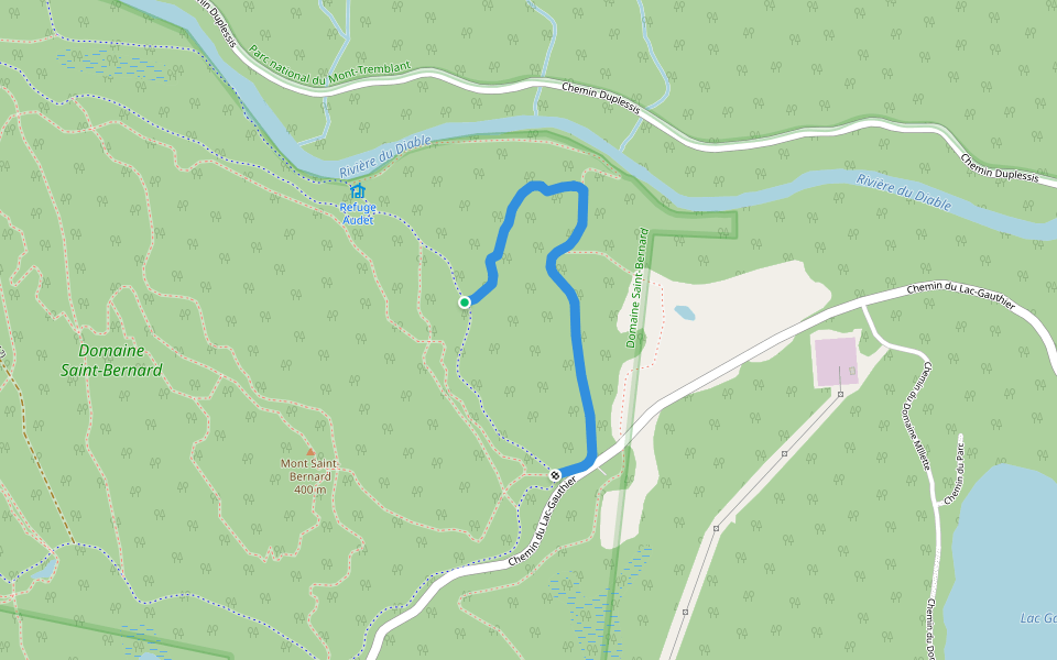 A7 / Renard walking route map in Mont-Tremblant