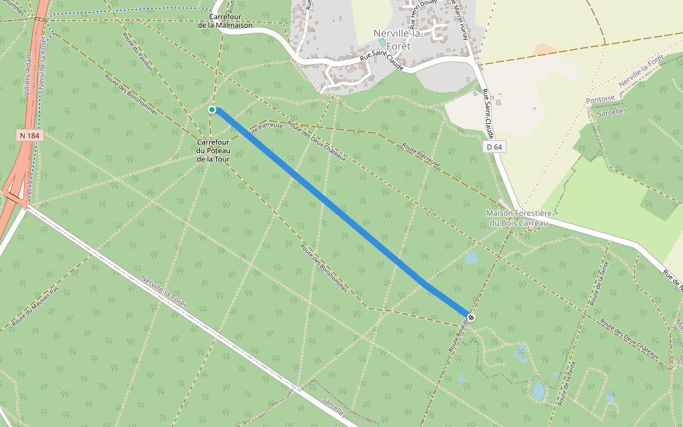Route André walking route map in Nerville-la-Forêt