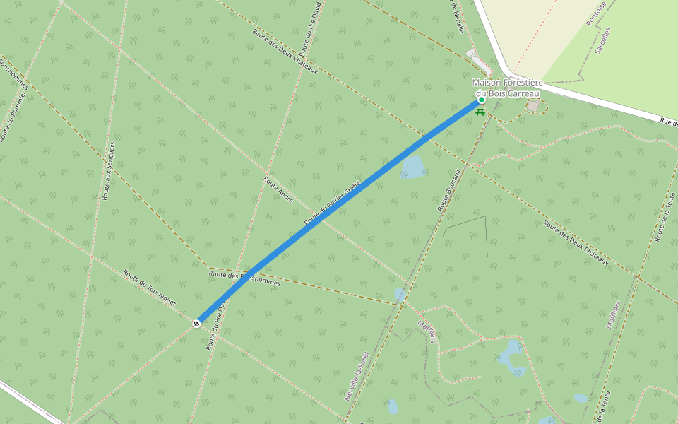 Route du Poirier Greffé walking route map in Nerville-la-Forêt