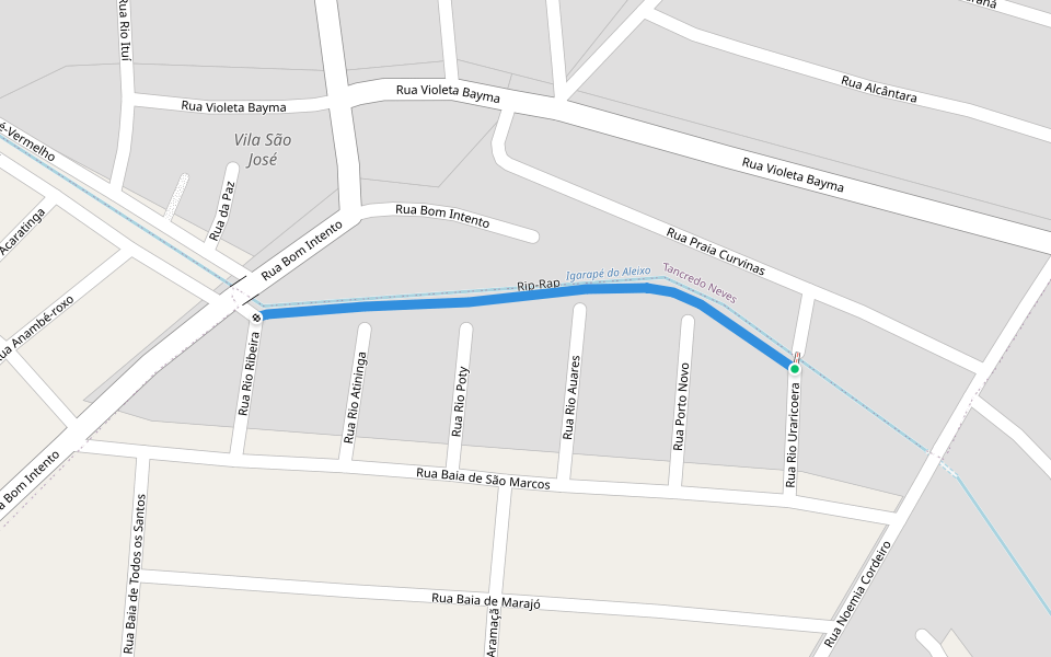 Rip-Rap walking route map in Guajará