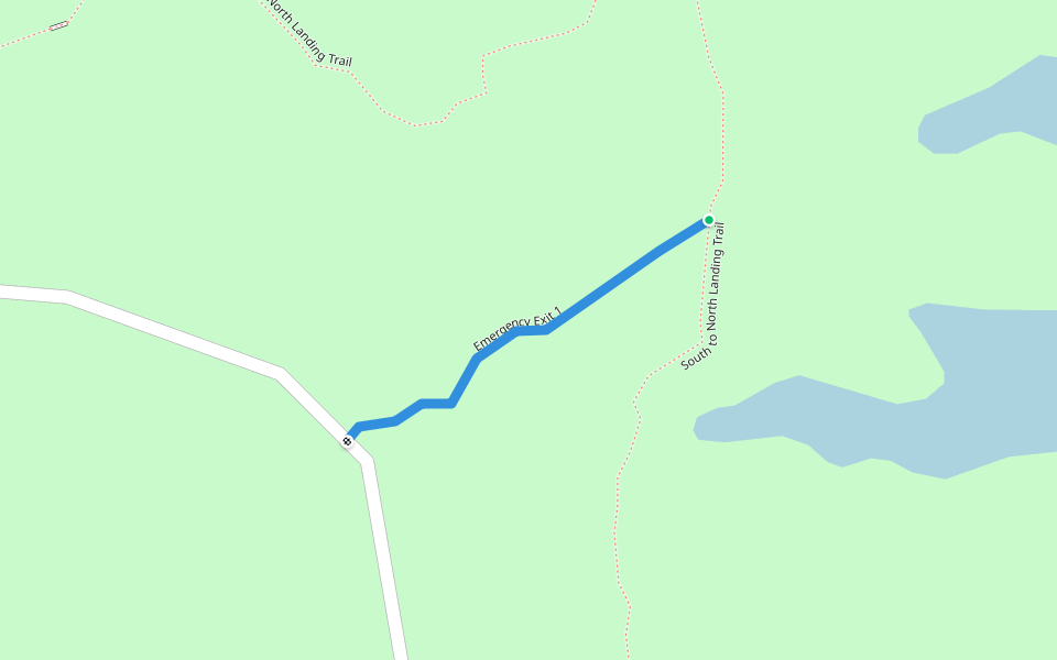 Emergency Exit 1 walking route map in Ville Platte