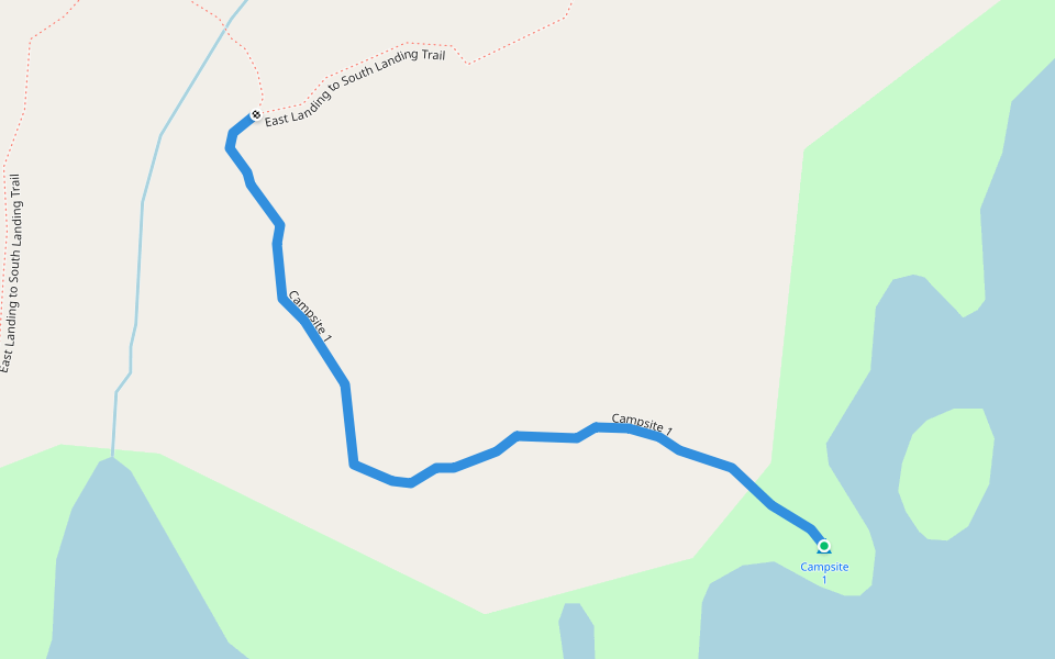 Campsite 1 walking route map in Ville Platte