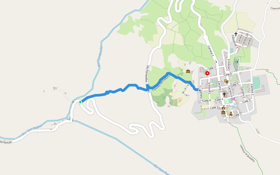 Camino Herradura walking route map in Chiquinquirá
