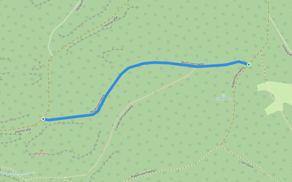 Wolfssteinweg walking route map in Sebnitz