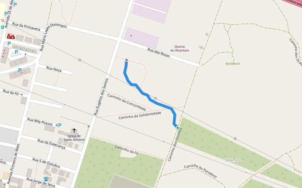 Caminho da Amizade walking route map in Arrentela