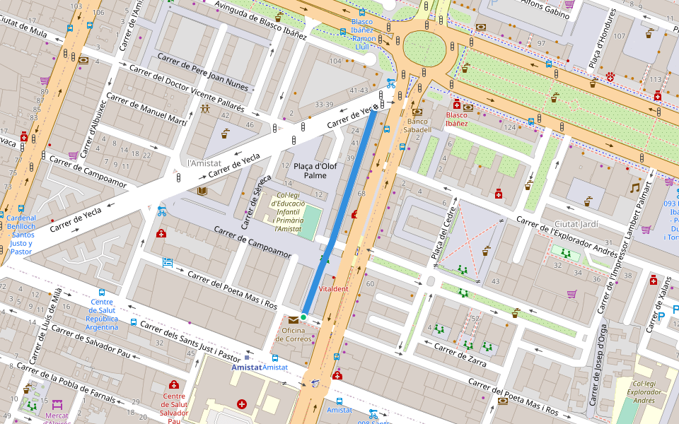 Carrer de Beatriz Tortosa walking route map in València