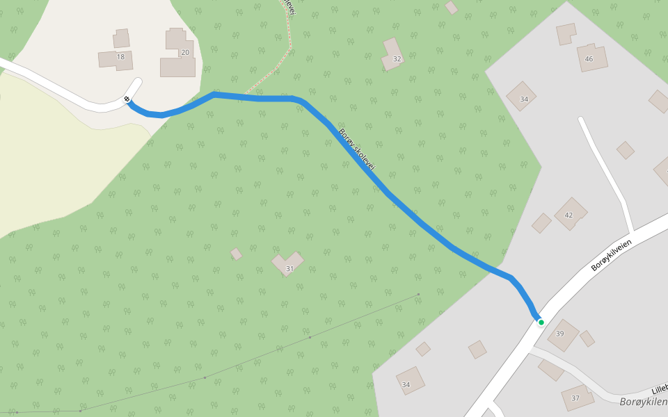Borøy skolevei walking route map in Sandvika